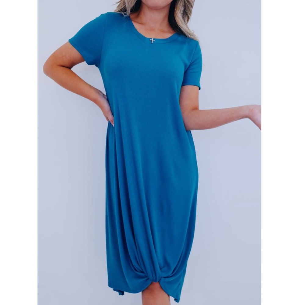 Melody Knotted Midi T-Shirt Dress NWT